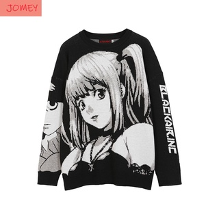 Hip Hop Streetwear Vintage Style Harajuku Knitting Sweater Anime Girl Knitted Death Note Sweater Pullover