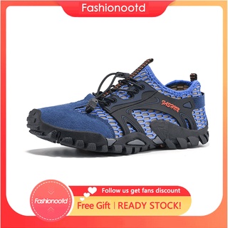 【Special offer】Men Climbing Outdoor Trekking Leather Sport Mountain Hiking Shoes （Blue）