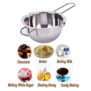 1Pc-Stainless Steel Chocolate Heating Melting Kettle Boiler Fondue Bowl Heating Melting Kettle Pot Pan Butter Cheese Heating Bowl baking Accessories Pastry Tools