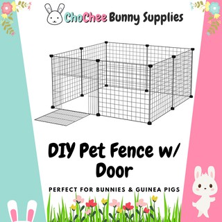 10PCS LARGE 35x35 DIY PET FENCE WITH DOOR AND WITH FREE 2 CONNECTORS FOR 1 FENCE