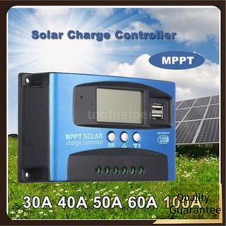 12V/24V MPPT 30A/40A/50A/60A/100A Solar Charge Controller Dual USB LCD Display Auto Solar Cell Panel Charger Regulator