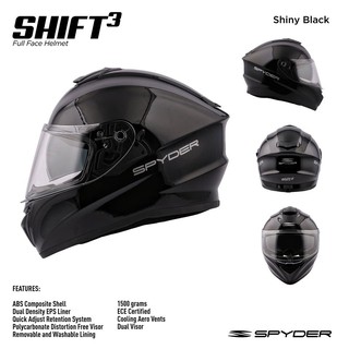 SPYDER SHIFT 3 FULL FACE - GLOSS BLACK