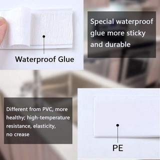 1 Roll PVC Kitchen Bathroom Wall Sealing Tape Waterproof Mildew Tile Crack Tape Sink Caulk Strip/ Sealant Tape Self-Adhesive PE Wall Sealing mildewproof Tape (4)