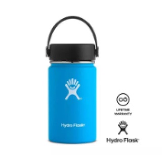 12oz-Sky Blue Hydro Flask Double Wall Vacuum Insulated Stainless Steel Leak Proof Sports Water Bottle