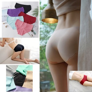 Women Ice Silk Seamless Underwear Breathable Mid Rise Sexy Lingerie Panties Panty
