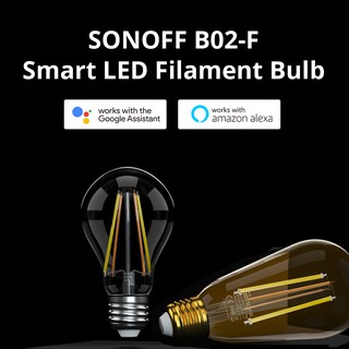 SONOFF B02-F Smart WiFi LED Filament Bulb E27 7W Brightness and Color Temperature Adjustable Bulb Energy Saving APP Control Smart Lighting Works with Google Assistant Amazon Alexa