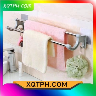 XQTPH.COM/Strong paste Dual Layer Suction Towel Rack punch-free hook Holder for bathroom -Z271