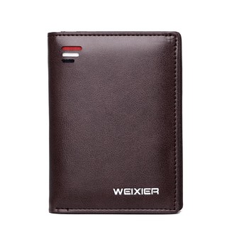 ▲♚CSOLINE Men Short Genuine Leather Wallet Zipper Wallets Multi-card Holder Money Clip