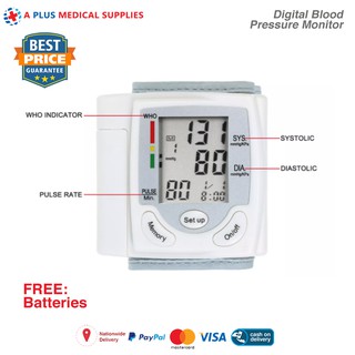 Blood Pressure Monitor Wrist Pulse Meter Automatic Digital Pulsometer Sphygmomanometer
