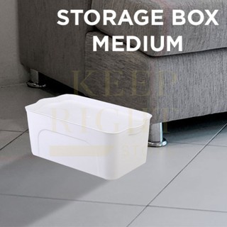 LOCAUPIN Home Clothes Underwear Storage Shelf Organizer Plastic Container Box w/ Handle (Medium)