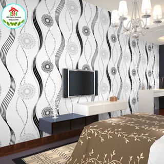 BHW Wallpaper Self Adhesive Color Black and White PVC Waterproof Wall Sticker K12 (2)