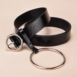 Korean Fashion With iron ring Women Belts Leather Metal Buckle Waist Belts