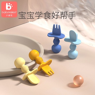 【Hot Sale/In Stock】 Licking spoon silicone baby food supplement meal training baby children short ha
