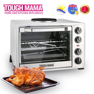 Tough Mama NTMCRO-40 40L 4-in-1 Convection Oven, Rotisserie, and Toaster with Hot Plate