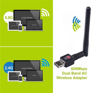 GS 150 Mbps Dual Band 2.4/5Ghz Wireless USB WiFi Network Adapter w/Antenna