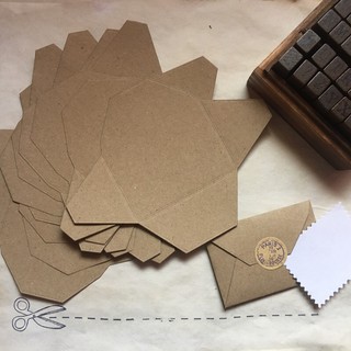 10 pcs BARONIAL Mini envelopes (fold-it-yourself) for scrapbooking, vintage vibe aesthetics