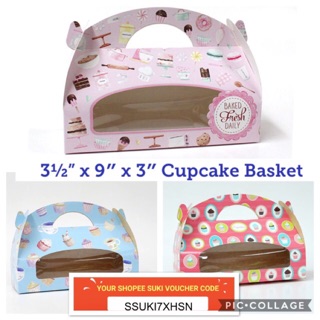 3½x9x3″ Cupcake Basket (10 pcs)