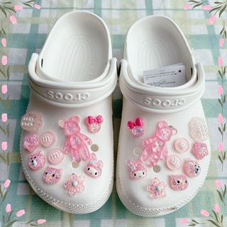 20PCS Shiny Princess Pink Jibbitz Crocs Charm Button Shoes Charm