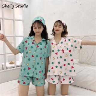 Crayon Shin Chan cotton Lovely short sleeved pajamas Two pieces set sleepwear