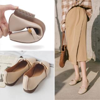 Plus Size 35-43 Women Comfortable Shallow Flat-bottomed Beans Shoes