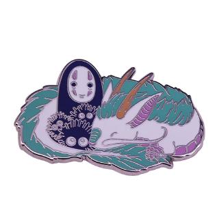 No face and Dragon Haku enamel pin Spirited Away theme brooch gorgeous anime fans accessory