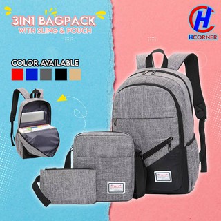 3 in 1 Premium Korean Style Canvas Backpack Bag for Men in Style