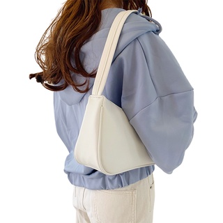Designer Handbag Vintage Baguette Bag Women PU Leather Shoulder Bag Solid Color Armpit White Bag Fre (3)