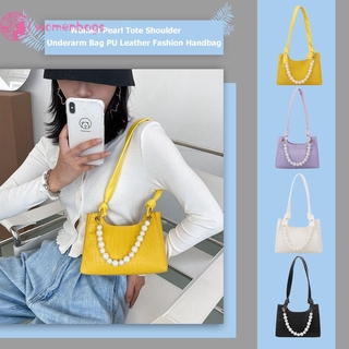 ✿WB✿Women Pearl Tote Shoulder Underarm Bag PU Leather Fashion Solid Handbags
