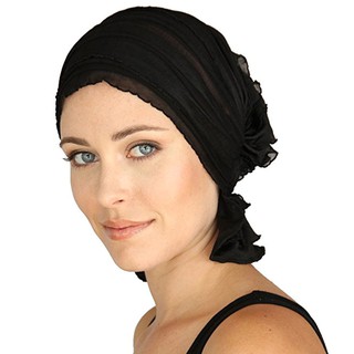Womens Ruffle Chemo Hat Beanie Scarf Turban Headwear