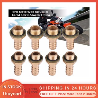 [COD]4Pcs Motorcycle Oil Cooler Oil Cooled System M8 Hollow Screw Adapter Fitting