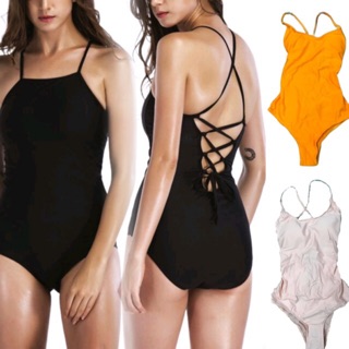 [YO] HazeShop Swimwear ~ 3-way Solid Color One Piece Swimsuit Bikini Monokini Summer OOTD Fashion (1)