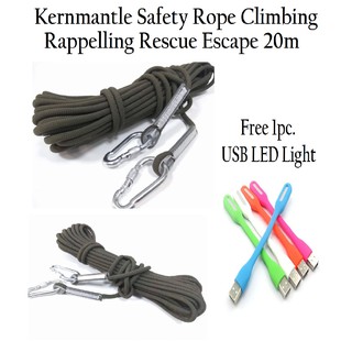Kernmantle Safety Rope Climbing Rappelling Rescue Escape 20M
