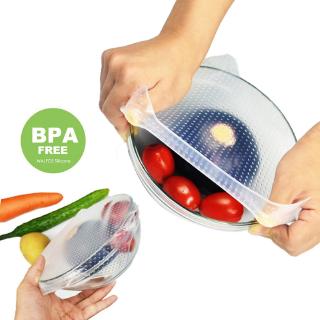 BPA Free 3Pcs/Pack Silicone Reusable Stretch Wrap Keeping Food Fresh Saran (2)