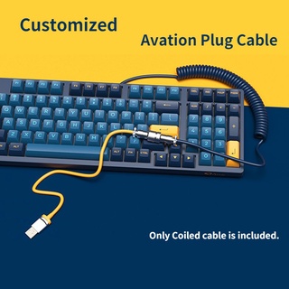 AKKO Cable USB Mechanical Keyboard Custom Extension Cable Retractable Coiled Aviation Alloy Cable Type-C+USB 150cm