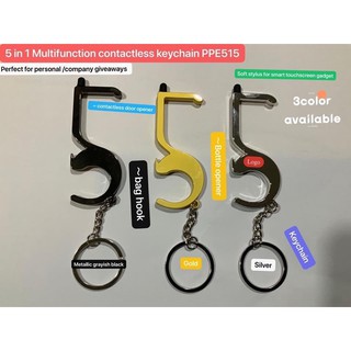 contactless keychain door opener stylus and bag hook and bottle opener (1)