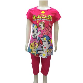 Baby & Kids Character/Unicorn Tokung Terno T Shirt+Pants For Girls Set Clothing