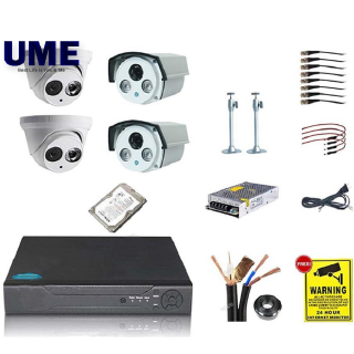 UME 4CH 2MP 1080P AHD DVR CCTV Surveillance Camera Package Dome Bullet 225H 825H