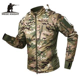 MEGE Men's Waterproof Military Tactical Jacket Men Warm Windbreaker Bomber Jacket Camouflage Hooded
