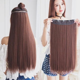 Women Long Straight Hair Pieces 5-Clips in Hair Hair Extension / Ladies Sexy Natural Silky Straight Hair Extention Synthetic Hairpiece/ Girls Sweet Natural Fake Hairpieces With Hairpin