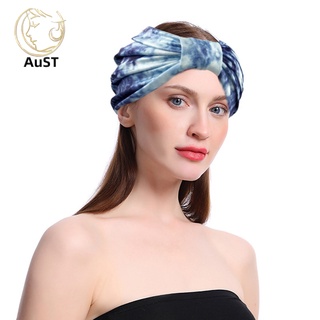 austfs_Knotted Sweat Absorbent Elastic Wide Headband Sports Yoga Hair Band Sweatband (8)