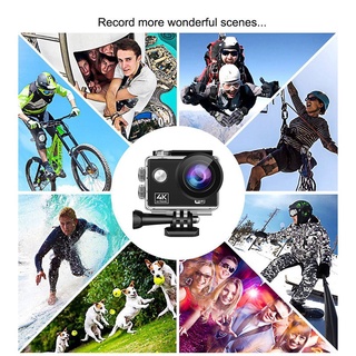Action Camera 4K/60FPS WIFI 24MP Ultra HD Mini Helmet Cam with 2.0 Inch IPS Sn WiFi Waterproof Sport