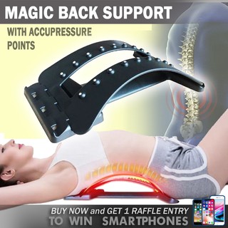 Premium Magic Back Support Stretcher , Magnetic Pressure Points Lumbar Traction Orthotic, Spine Stre
