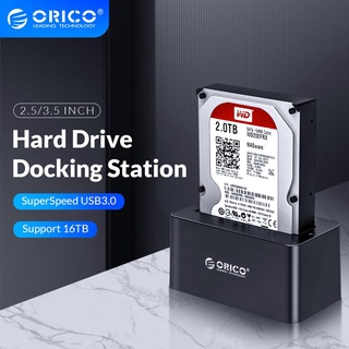 ORICO HDD Docking Station 2.5/3.5 USB3.0 to SATA Hard Disk Box 16TB with 12V2A Power Adapter Hard Drive Case Enclosure (6619US3)