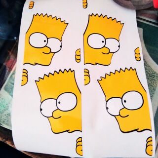 1pc BART SIMPSON MOTORCYCLE DECALS/STICKER CUT OUT 5X2inches