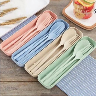 3in1 Spoon Fork And Chopsticks Set With Organizer