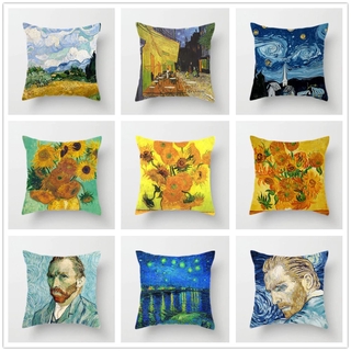 Van Gogh's Oil Painting Cushion Cover Sofa Home Decorative Pillow Covers (1)