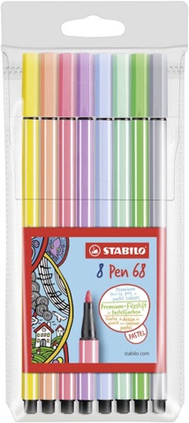 Stabilo Pastel 8 colors Set (Fine Liner and Pen 68) (3)