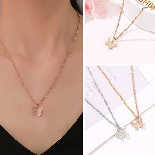 Korean Fashion Butterfly Necklace Retro Collarbone Gold Silver Chain Personality Women Accessories Gifts