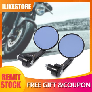 7/8" Round Motorcycle Rear View Bar End Rearview Side Mirror