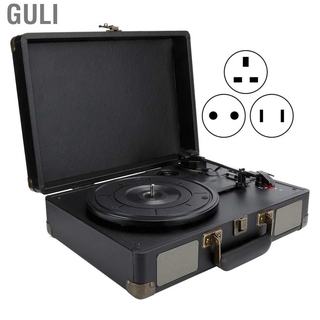 Guli 100‑240V Vinyl Record Player 33/45/78 RPM Suitcase Portable Turntable Video Equipment (1)